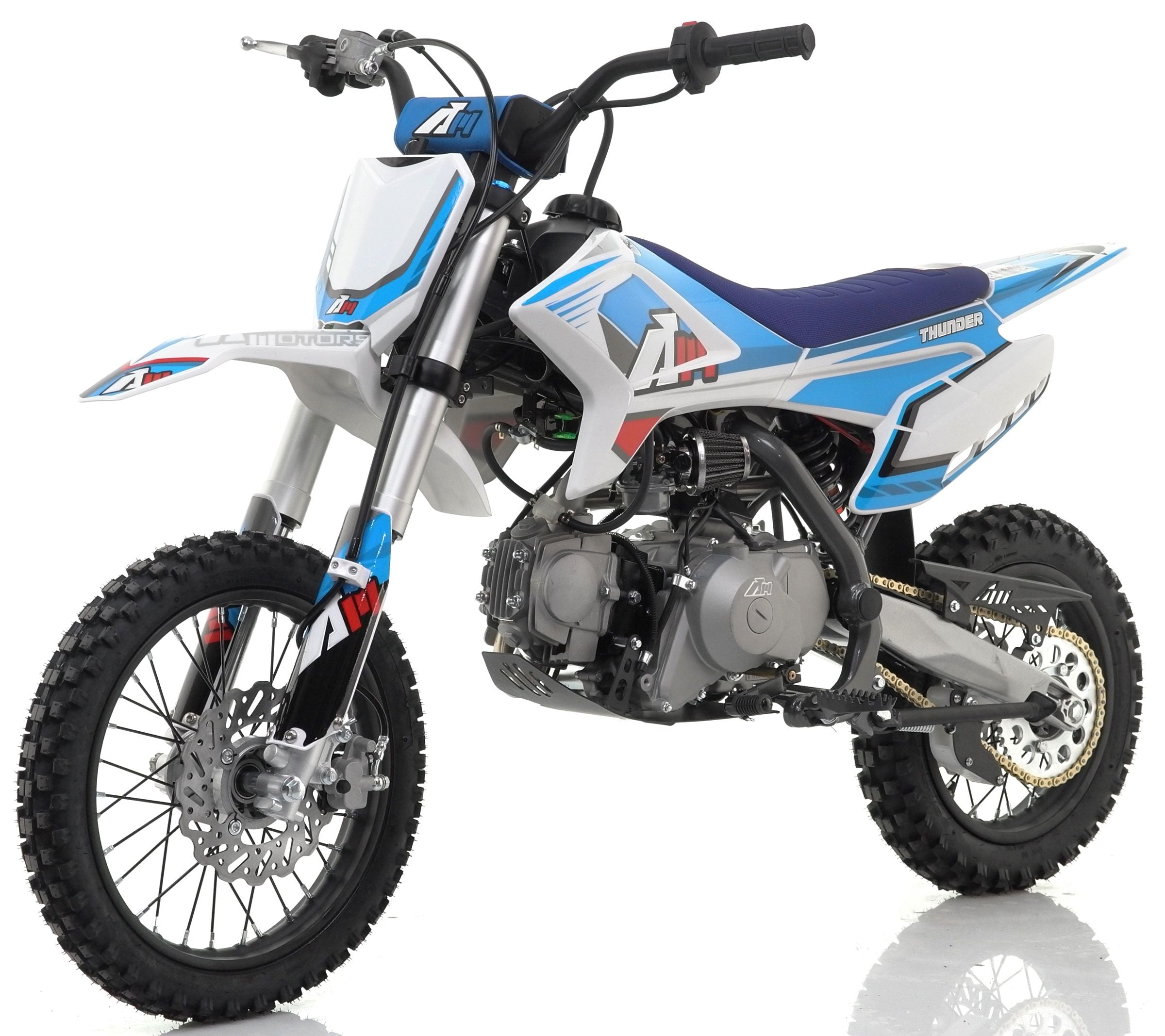 110CC RFN RACING™ THUNDER PRO KIDS SEMI AUTO PIT BIKE  - BLUE