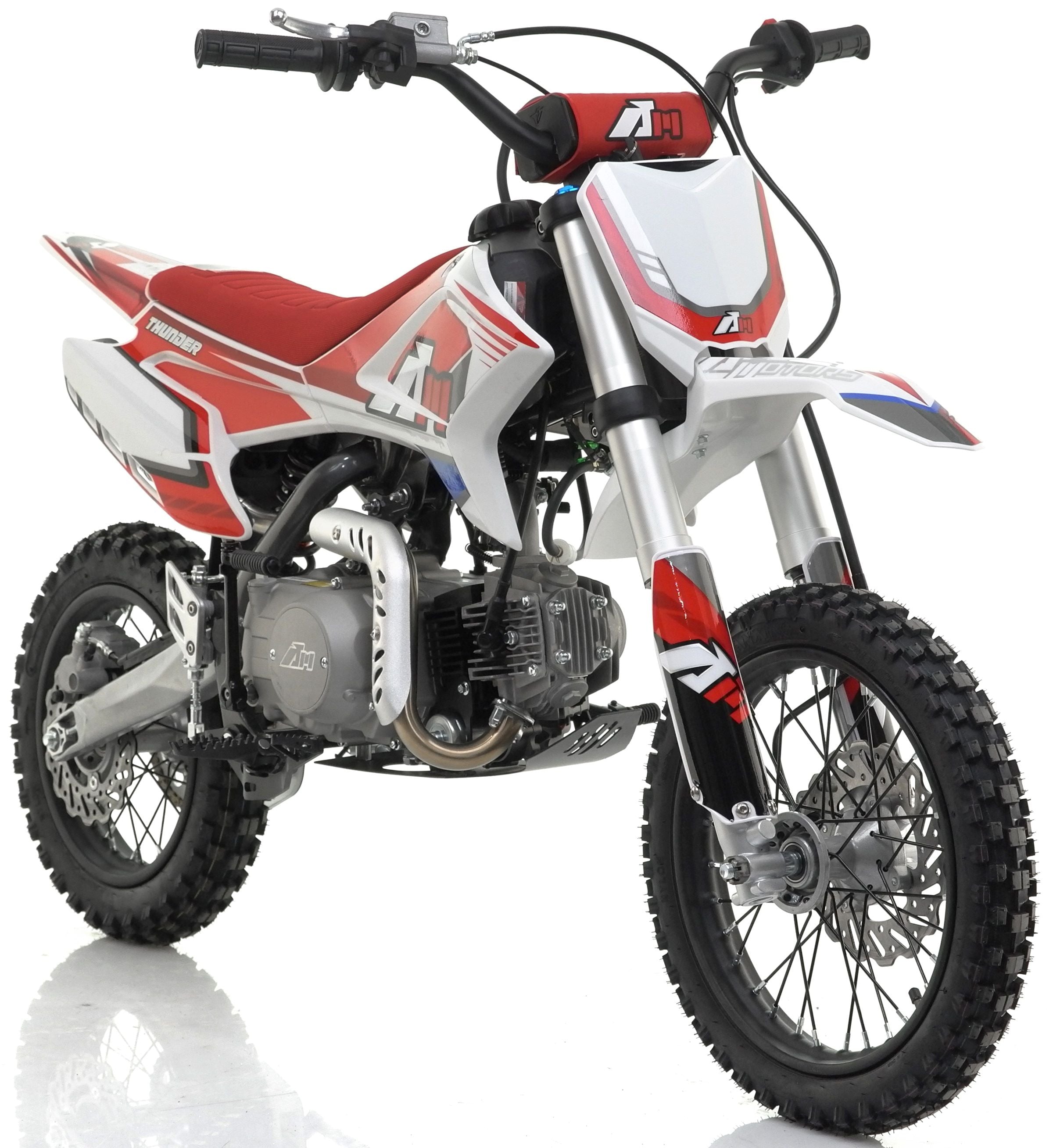 110CC RFN RACING™ THUNDER PRO KIDS SEMI AUTO PIT BIKE  - RED