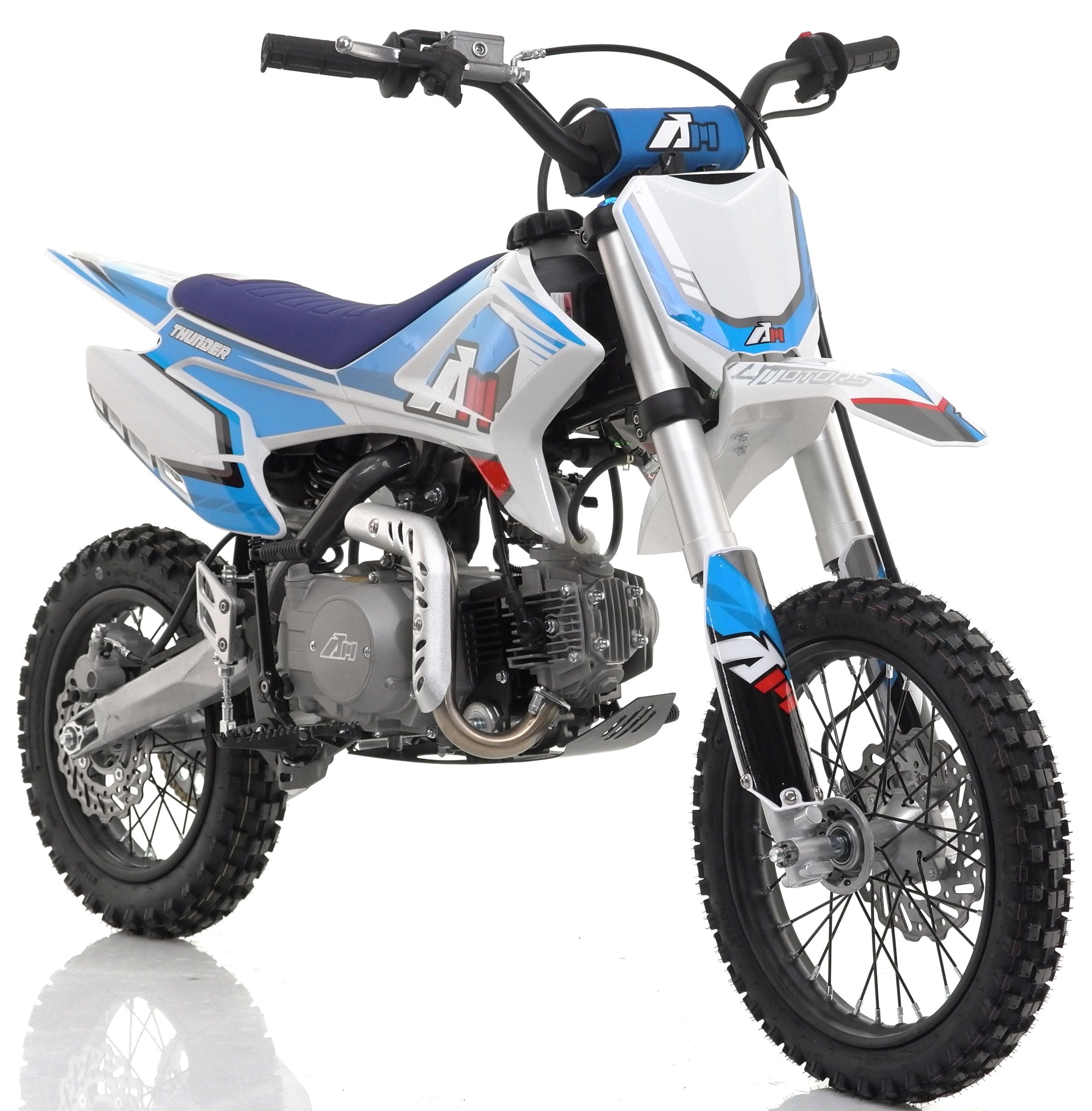 110CC RFN RACING™ THUNDER PRO KIDS SEMI AUTO PIT BIKE  - BLUE